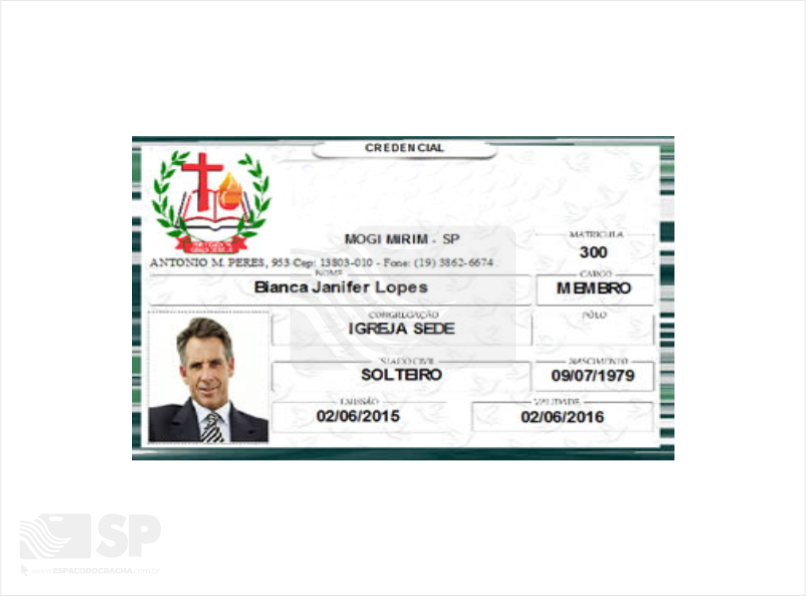 Credencial para Igreja | Espaço do Crachá